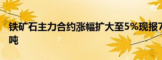 铁矿石主力合约涨幅扩大至5%现报714.5元/吨