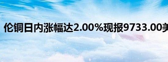 伦铜日内涨幅达2.00%现报9733.00美元/吨