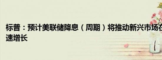 标普：预计美联储降息（周期）将推动新兴市场在2025年加速增长