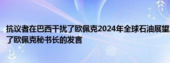 抗议者在巴西干扰了欧佩克2024年全球石油展望发布会打断了欧佩克秘书长的发言