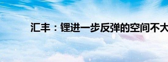 汇丰：锂进一步反弹的空间不大