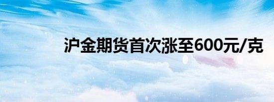 沪金期货首次涨至600元/克