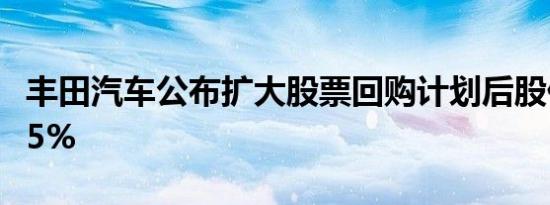 丰田汽车公布扩大股票回购计划后股价上涨0.5%