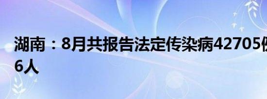 湖南：8月共报告法定传染病42705例死亡116人