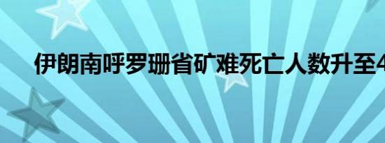 伊朗南呼罗珊省矿难死亡人数升至49人
