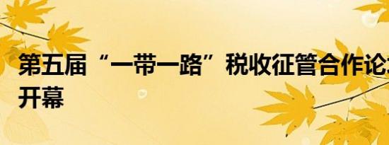 第五届“一带一路”税收征管合作论坛在香港开幕
