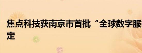 焦点科技获南京市首批“全球数字服务商”认定