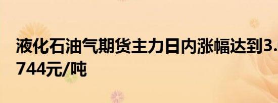 液化石油气期货主力日内涨幅达到3.02%报4744元/吨