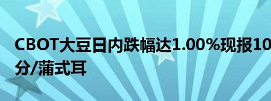 CBOT大豆日内跌幅达1.00%现报1031.75美分/蒲式耳