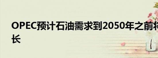 OPEC预计石油需求到2050年之前将持续增长