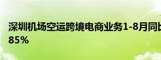 深圳机场空运跨境电商业务1-8月同比增长超85%