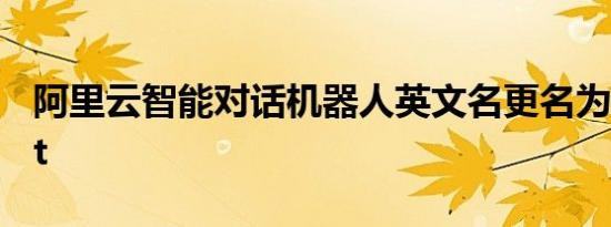 阿里云智能对话机器人英文名更名为Chatbot