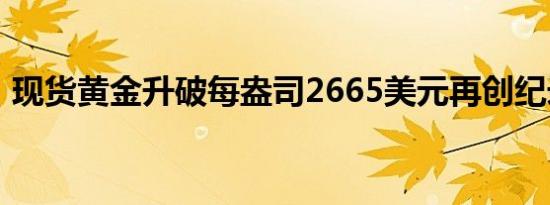 现货黄金升破每盎司2665美元再创纪录新高