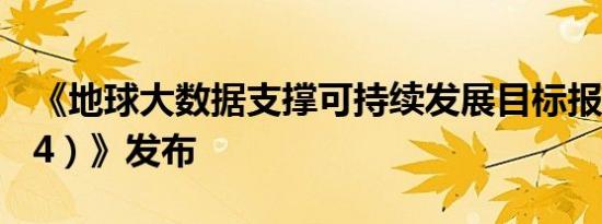 《地球大数据支撑可持续发展目标报告（2024）》发布