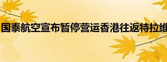 国泰航空宣布暂停营运香港往返特拉维夫航班