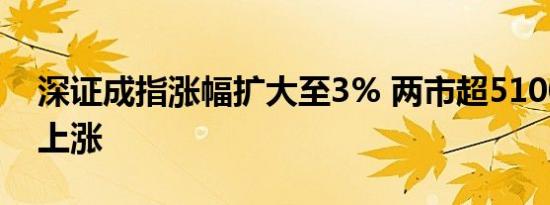 深证成指涨幅扩大至3% 两市超5100只个股上涨