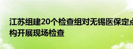 江苏组建20个检查组对无锡医保定点医药机构开展现场检查