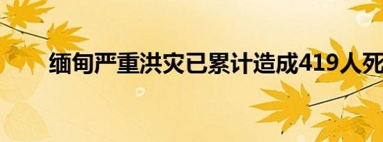 缅甸严重洪灾已累计造成419人死亡
