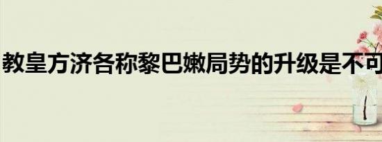 教皇方济各称黎巴嫩局势的升级是不可接受的
