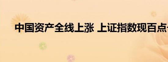 中国资产全线上涨 上证指数现百点长阳