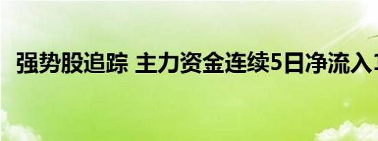 强势股追踪 主力资金连续5日净流入103股