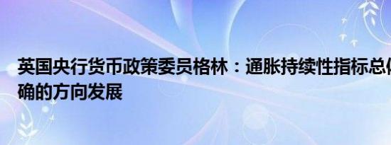 英国央行货币政策委员格林：通胀持续性指标总体上朝着正确的方向发展