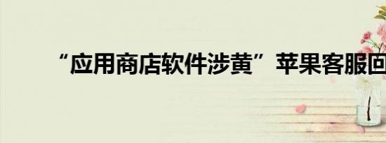 “应用商店软件涉黄”苹果客服回应