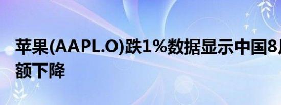 苹果(AAPL.O)跌1%数据显示中国8月份销售额下降