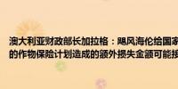 澳大利亚财政部长加拉格：飓风海伦给国家洪水保险计划和美国农业部的作物保险计划造成的额外损失金额可能接近十亿美元