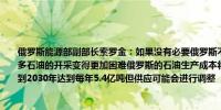 俄罗斯能源部副部长索罗金：如果没有必要俄罗斯不希望向市场大量投放石油；随着更多石油的开采变得更加困难俄罗斯的石油生产成本将会增加；俄罗斯的石油生产目标是到2030年达到每年5.4亿吨但供应可能会进行调整