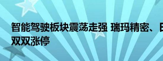 智能驾驶板块震荡走强 瑞玛精密、日盈电子双双涨停
