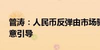 管涛：人民币反弹由市场驱动 非有关方面故意引导