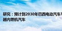 研究：预计到2030年巴西电动汽车与混合动力汽车销量将超越内燃机汽车