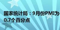 国家统计局：9月份PMI为49.8% 比上月上升0.7个百分点