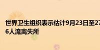 世界卫生组织表示估计9月23日至27日期间黎巴嫩有118,466人流离失所
