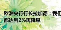欧洲央行行长拉加德：我们不会等到所有指标都达到2%再降息