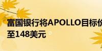 富国银行将APOLLO目标价格从132美元上调至148美元