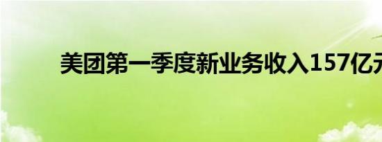 美团第一季度新业务收入157亿元