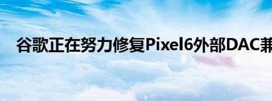 谷歌正在努力修复Pixel6外部DAC兼容性
