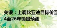 美银：上调比亚迪目标价至340港元 上调2024至26年销量预测