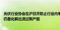 光伏行业协会在沪召开防止行业内卷式恶性竞争座谈会主题仍是化解出清过剩产能