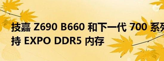 技嘉 Z690 B660 和下一代 700 系列主板支持 EXPO DDR5 内存