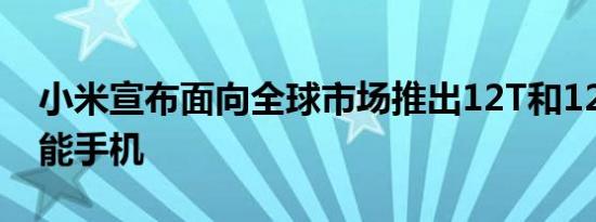 小米宣布面向全球市场推出12T和12TPro智能手机