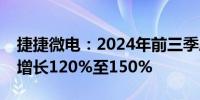 捷捷微电：2024年前三季度净利润预计同比增长120%至150%