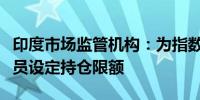 印度市场监管机构：为指数期货和期权交易会员设定持仓限额