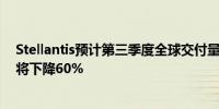 Stellantis预计第三季度全球交付量同比下降20%玛莎拉蒂将下降60%