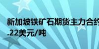 新加坡铁矿石期货主力合约跌4.33%现报100.22美元/吨