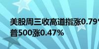 美股周三收高道指涨0.79%纳指涨0.28%标普500涨0.47%