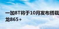 一加8T将于10月发布搭载120HzOLED和骁龙865+