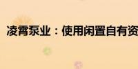 凌霄泵业：使用闲置自有资金购买理财产品